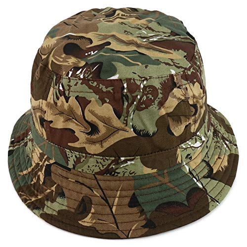 Armycrew Pigment Dyed Washed 100% Cotton Unisex Bucket Hat - color: Leaf Camo