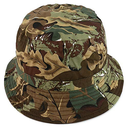 Armycrew Pigment Dyed Washed 100% Cotton Unisex Bucket Hat - color: Leaf Camo