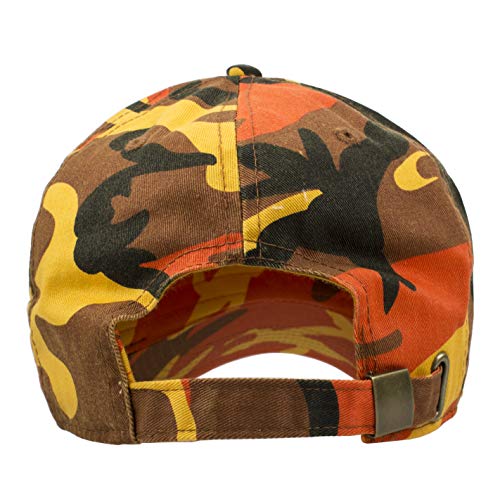 Gelante Baseball Cap Dad Hat 100% Cotton Polo Style Plain Blank Adjustable Size. - color: Orange Camo