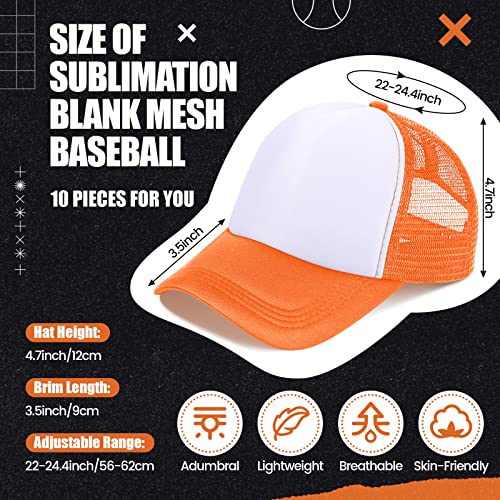 Tarpop 10 Pcs Sublimation Blank Trucker Hats Bulk - color: Multicolor