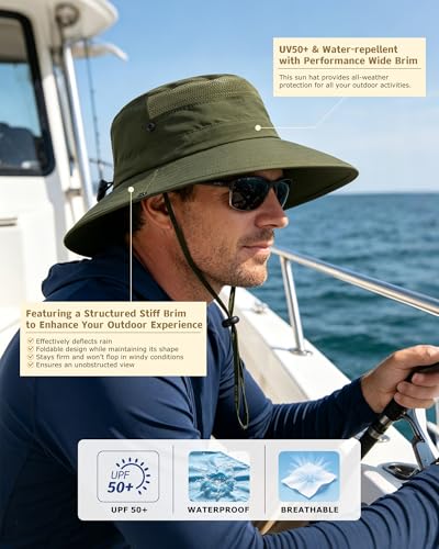 3 Pack Mens Boonie Sun Hat UV Protection Outdoor Bucket Fishing Hat for Hiking Safari & Gardening - color: 3 Pack-dark Grey＆khaki＆army Green