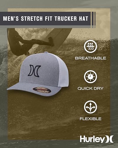 Hurley Mens Trucker Hat - color: Dark Grey Heather, size: Small-Medium