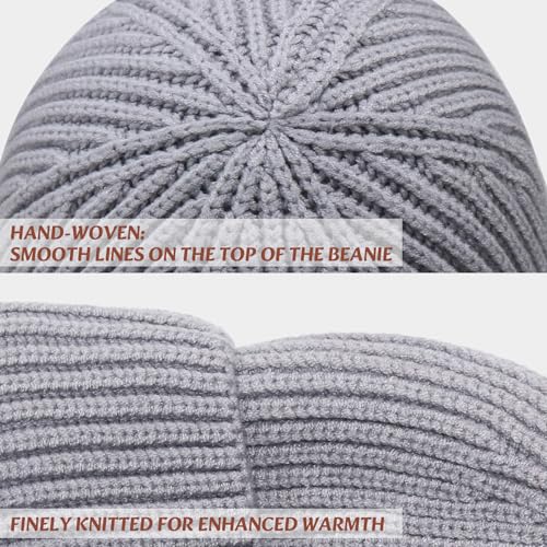 Wool Fisherman Beanies for Men Women Short Cuff Knit Beanie - color: Purple