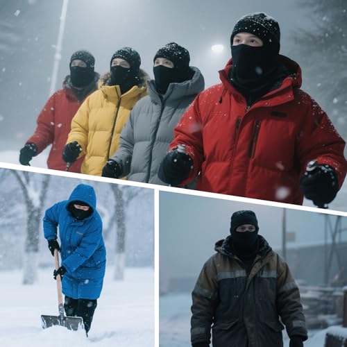 Xeoxarel Winter Ski Mask for Men Women, Thermal Balaclava, Full Face Cover - color: 1 Pack - Black Fleece Ski Mask