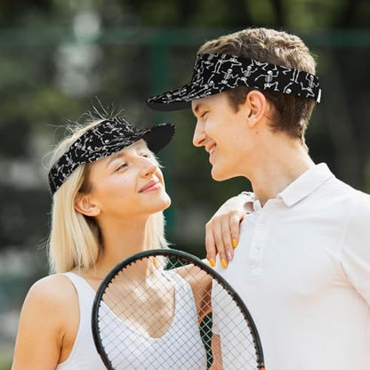 Unisex Adjustable Sports Sun Visor - color: Skeleton Dance