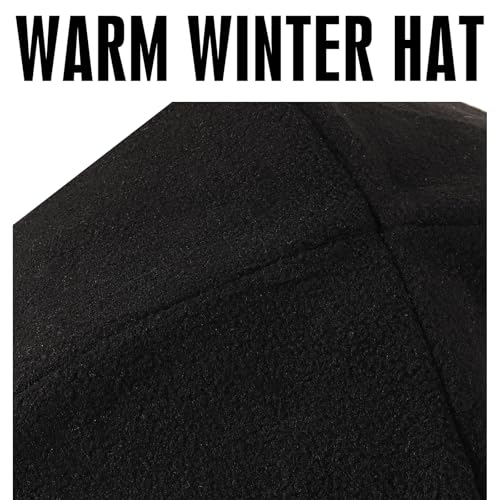 2 in 1 Winter Hat Winter Face Mask Hat with Ear Flaps Ski Mask Beanie for Cold Weather Gear Skiing Snowboarding - color: Black