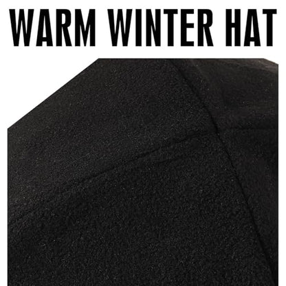 2 in 1 Winter Hat Winter Face Mask Hat with Ear Flaps Ski Mask Beanie for Cold Weather Gear Skiing Snowboarding - color: Black