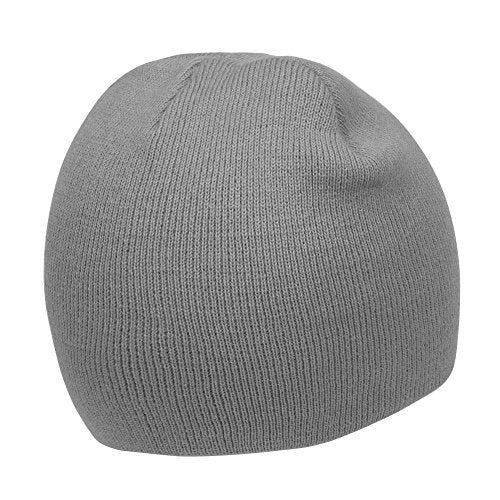 TOP HEADWEAR Cuffless Beanie for Men Women, Unisex Short Beanies Skull Cap - color: Grey