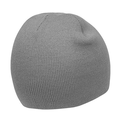 TOP HEADWEAR Cuffless Beanie for Men Women, Unisex Short Beanies Skull Cap - color: Grey