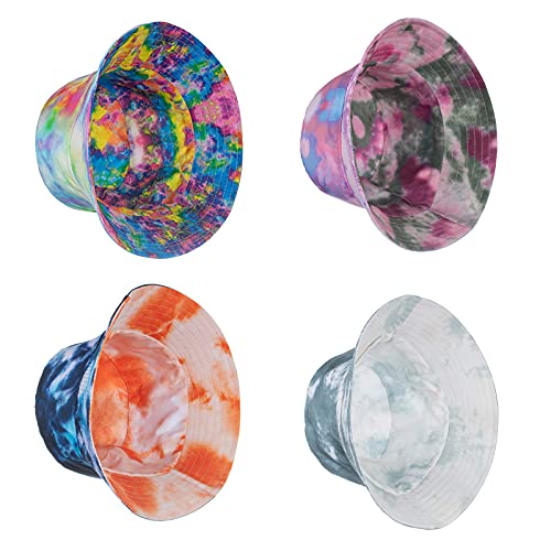 TOPTIE Reversible Tie Dye Bucket Hat, Cotton Sun Hat for Adults - color: Dye Grey/White
