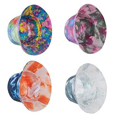 TOPTIE Reversible Tie Dye Bucket Hat, Cotton Sun Hat for Adults - color: Dye Grey/White