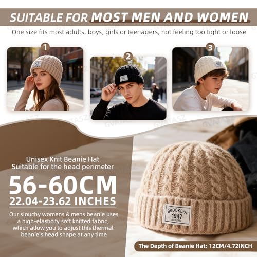 Soft Winter Knitted Hat Skull Cap Sailor Caps Cuff Beanie Cold Weather Brimless Knit Hats Warm Ski Hat Landlord Hats - color: Mg-zzm25101-khaki