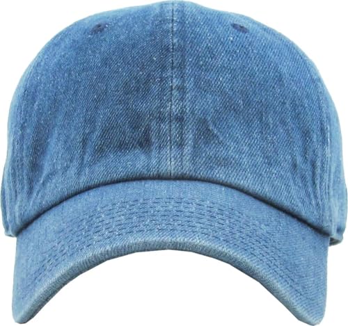 KBETHOS® Classic Washed Cotton Baseball Cap - color: Medium Denim