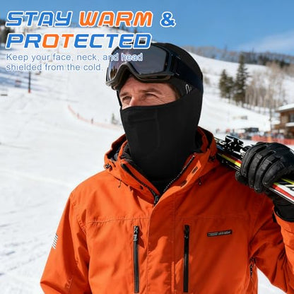 Ryaco Balaclava Ski Mask,Soft Windproof Breathable Face Mask Cover for Men Women, Cold Weather Gear for Cycling, Motorcycling & Other Outdoor Sports, Stretch Fit, Black