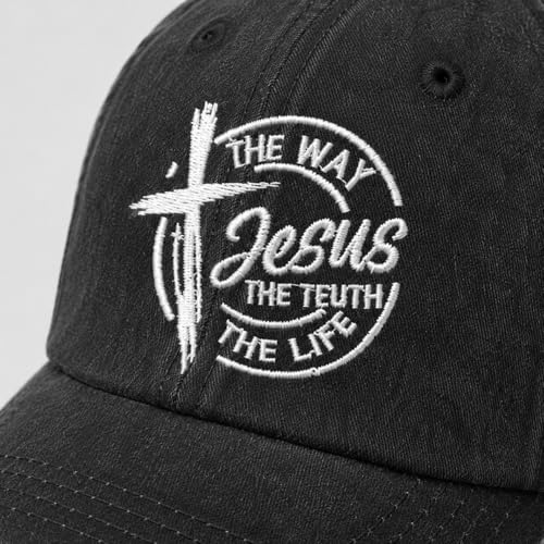 Man of God Husband Dad Embroidered Hat Camping Caps for Women - color: The Way the Truths the Lifes 30
