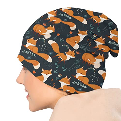Flower Sugar Skull Beanie Hat Adult Skull Cap Warm Slouchy Knit Hat Headwear Gift for Men Women - color: Color- 9