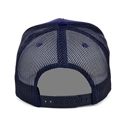 Lids Blank Basic Foam Trucker Adjustable Snapback Hat - color: Navy/Navy