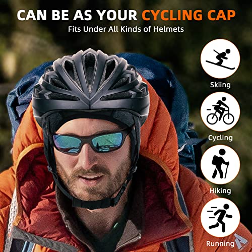 ROCKBROS Winter Cycling Caps for Men Women Windproof Sun Visor - style: No Sun Visor Style One-2 Packs