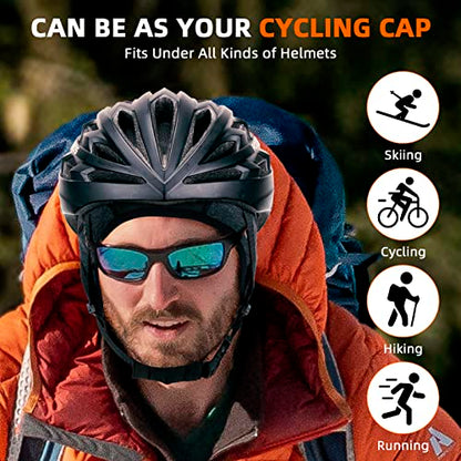 ROCKBROS Winter Cycling Caps for Men Women Windproof Sun Visor - style: No Sun Visor Style One-2 Packs