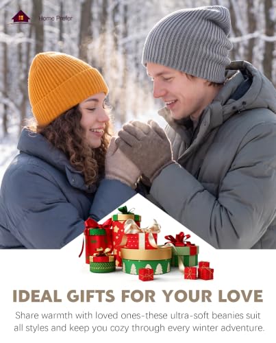 Home Prefer Rib Knit Beanie Hat for Men and Women Cuffed Beanie Winter Hat - color: Light Grey