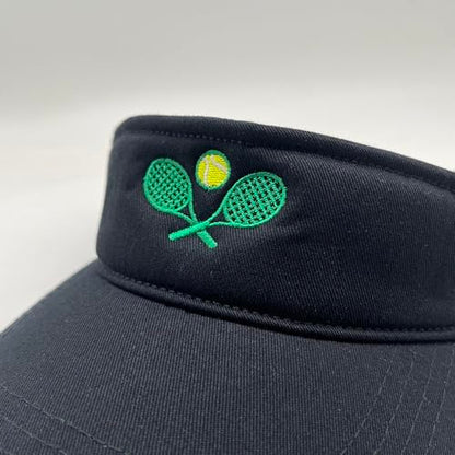 Embroidered Pickleball Visor Men Women,Gifts for Pickleball Lovers - color: Black, style: Tennis Sport
