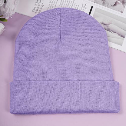 Pistha Beanie for Men Women-Knit Beanie Hats Skull Cap Winter Warm Hat - color: Purple
