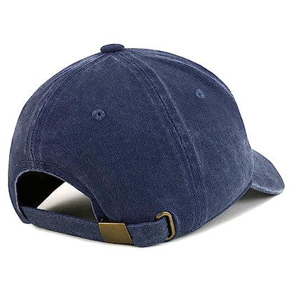 Trendy Apparel Shop Girl DAD Embroidered Unstructured Pigment Dyed Cotton Baseball Cap - color: Navy