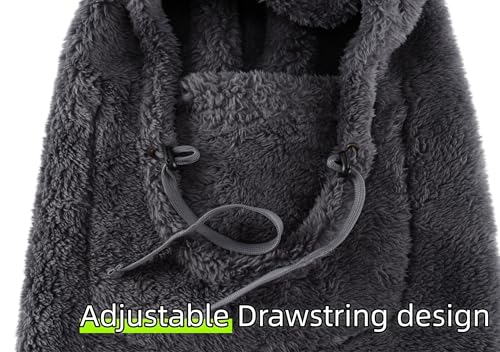 Connectyle Balaclava Hood Winter Hat for Men & Women Windproof One-Piece Fleece Hooded Scarf Ski Mask Cold Weather Hat - color: Dark Grey