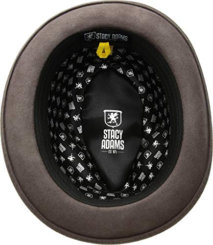 Stacy Adams Men's Wool Felt Pinch Front Fedora Hat - color: Grey, size: Medium
