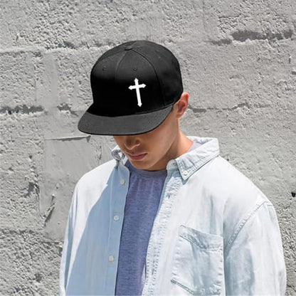 Snapback Hat for Men Skeleton Skull Hat Baseball Hats for Men - color: Cross Symbol