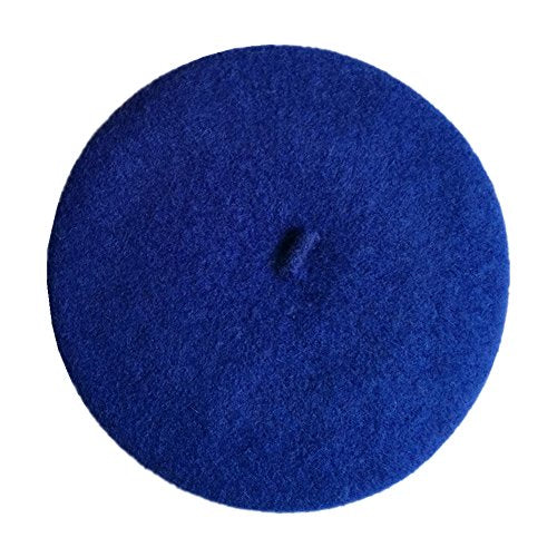 Kids Girls Boys Solid Color Classic French Style Beret Beanie Hat - color: Royal Blue
