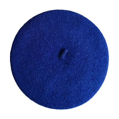 Kids Girls Boys Solid Color Classic French Style Beret Beanie Hat - color: Royal Blue