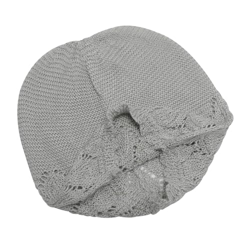 ZLYC Crochet Slouchy Beanie for Women Soft Lightweight Skull Cap - color: Solid Light Gray