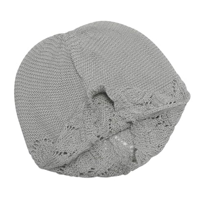 ZLYC Crochet Slouchy Beanie for Women Soft Lightweight Skull Cap - color: Solid Light Gray