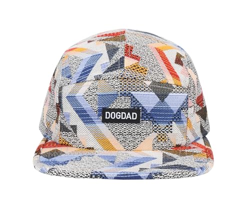 5 Panel Camper Hat | Multi-Color Unique Designs | Caps for Men & Women | Large or X-Large - color: Dog Dad Geo Red Navy, size: 7 1/4-7 3/8