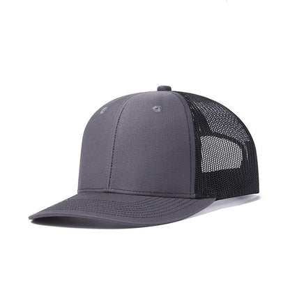 TOPTIE 6-Panel Baseball Cap, Adjustable Snapback Trucker Hat with Mesh - color: Charcoal/Black