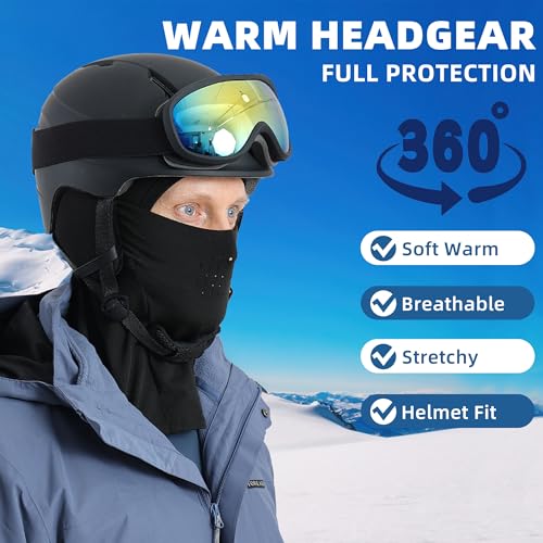 Winter Balaclava Ski Mask for Men Women Thermal Face Mask Breathable Face Cover for Cold Weather Motorcycle Snowboard - color: E1-black(breath Hole)