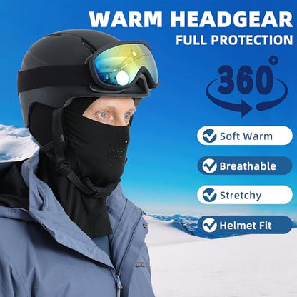 Winter Balaclava Ski Mask for Men Women Thermal Face Mask Breathable Face Cover for Cold Weather Motorcycle Snowboard - color: E1-black(breath Hole)