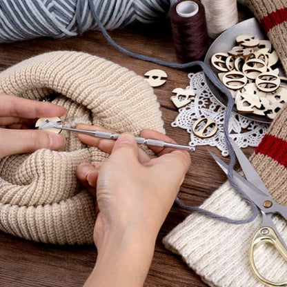 60pcs Wooden Hat Pom Poms Buttons, 3 Styles Removable Knitted Hat Button, Faux Fur Fastener Sewing Accessories for Crochet Knitting Beanies- Light Brown - color: Light Brown-3 Styles-60pcs