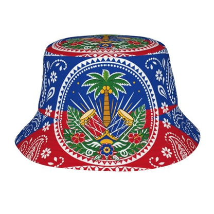 Bucket Hat for Men Women Packable Sun Hats Fisherman Outdoor Summer Travel Hiking Beach Caps - color: Haiti