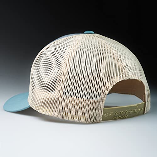 LARIX Trucker Hat Men - Snapback Cap with Breatheable Mesh Back, Hats for men, Mens Hat, Mens Trucker Hats - color: Heather Gray Sm Light Blue Beige (Wb)
