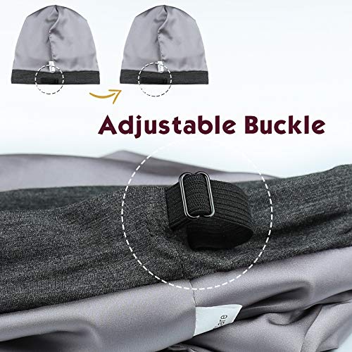 FocusCare Satin Lined Sleep Slouchy Cap Curly Girl Slap Headwear Gifts for Frizzy Hair Women - color: Dark Health Gray