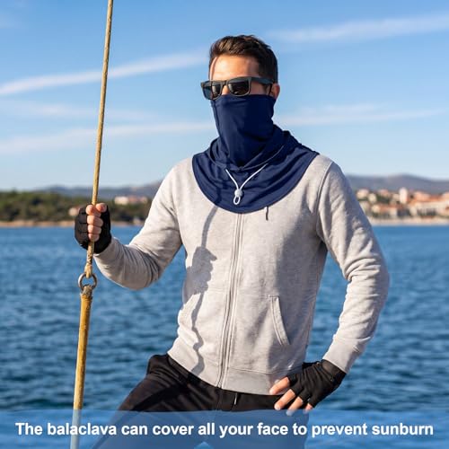 Funtery 4 Pack Cooling Balaclava Mask - color: Black, White, Navy Blue, Green