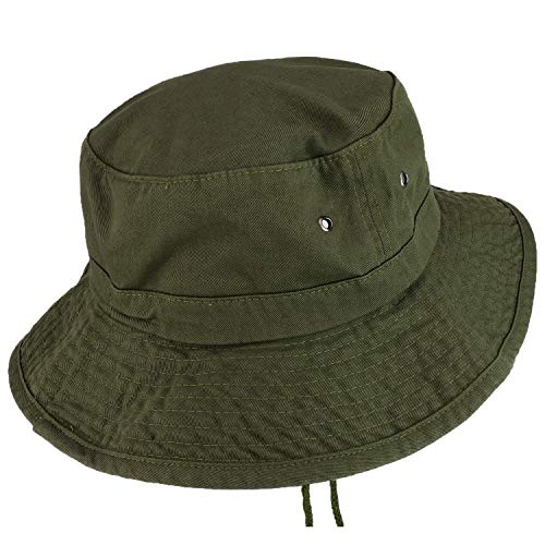 Trendy Apparel Shop XXL Oversize Large Brim 100% Cotton Outdoor Boonie Hat - color: Olive, size: XX-Large