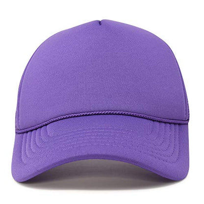 DALIX Solid Blank Trucker Hats Caps 2 Pack - color: Purple