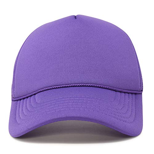 DALIX Solid Blank Trucker Hats Caps 2 Pack - color: Purple