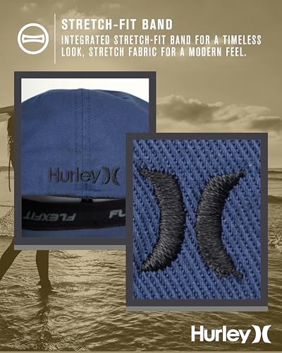 Hurley Mens Curved Brim Flexfit Baseball Cap - color: Navy, size: Large-X-Large