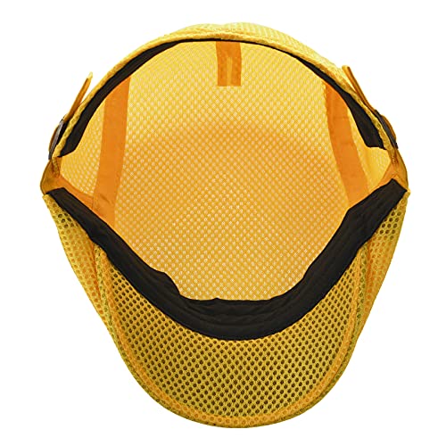 VOBOOM Men Mesh Newsboy Flat Cap Ivy Cabbie Newsboy Cap - color: Yellow