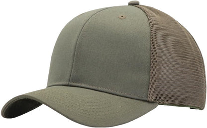 Mens Mesh Snapback Trucker Hat Baseball Cap, Fits OSFM&XXL Head - color: Army Green, size: Medium-Large