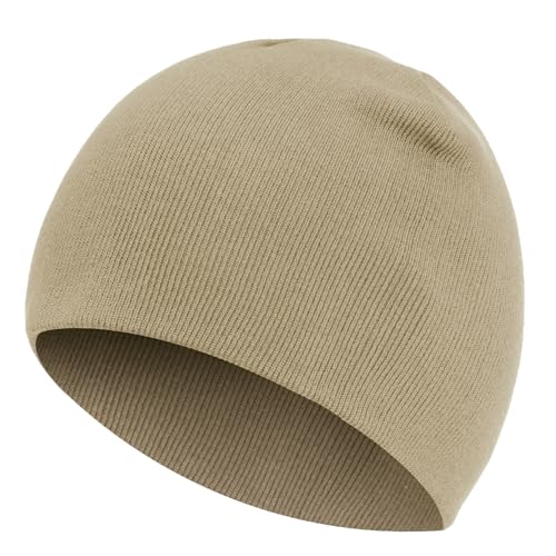 100% Cotton Beanie Hat for Men Women Cuffless Warm Winter Hats - color: 1pcs-khaki
